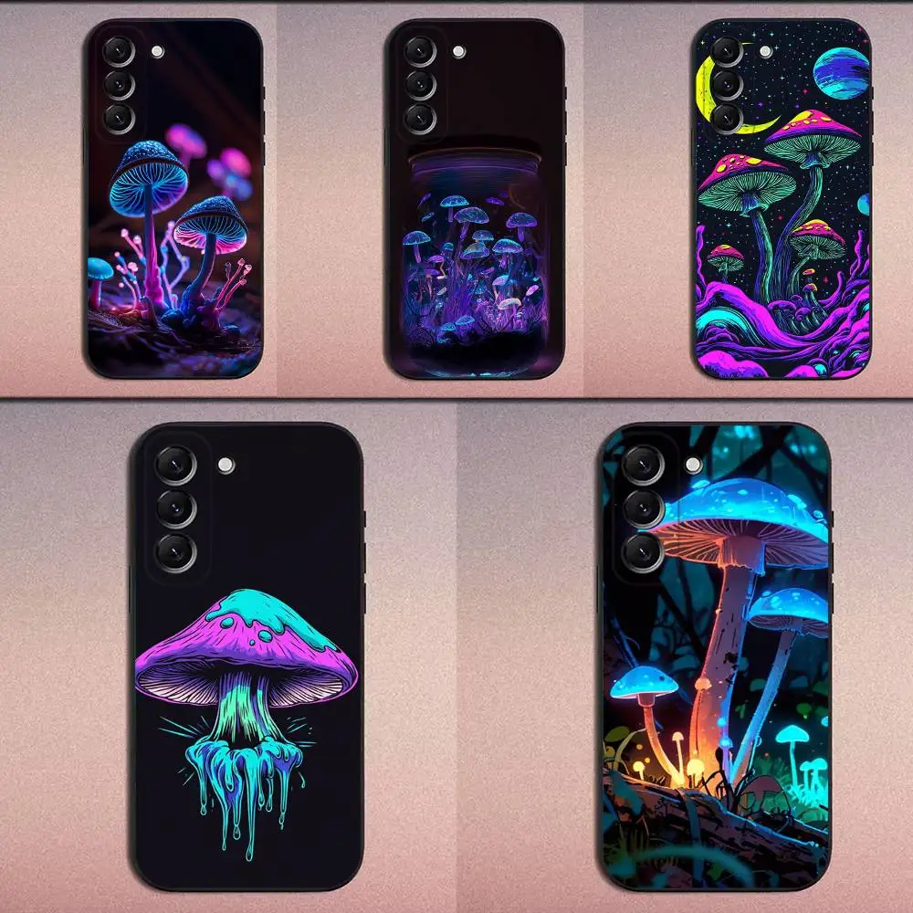 

Mushroom Trippy Art Phone Case For Samsung Galaxy A20,A21s,A22,A31,A32,A52,A53,A72,73,A80 Soft Black Cover