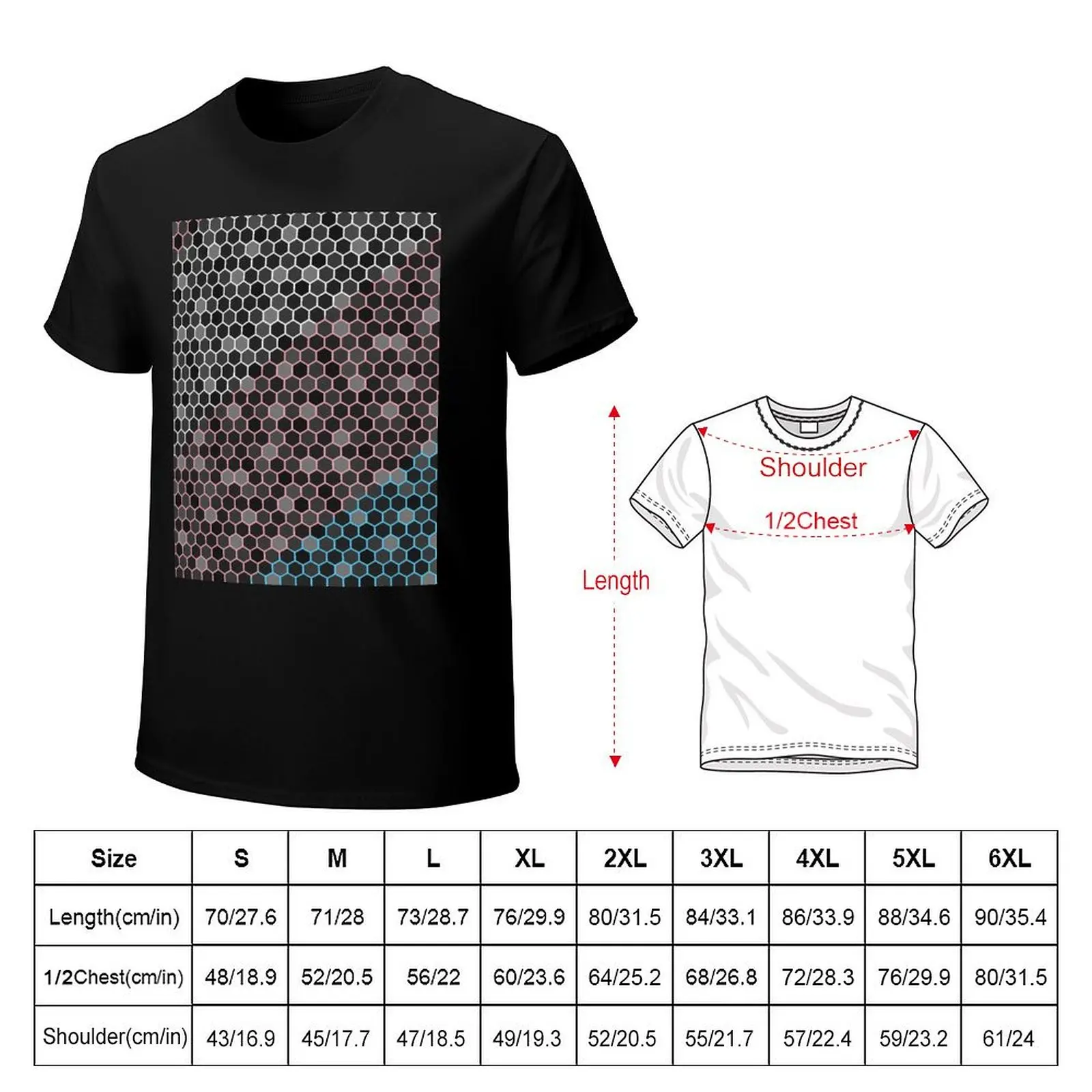 Trans flag honey comb pattern T-Shirt Plus Size Loose Short Sleeve Top