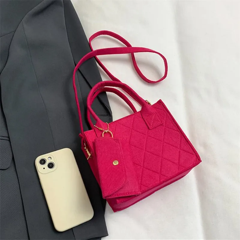 3 Stück/Set geprägte Damenhandtasche, stilvolle Umhängetasche, Clutch und Geldbörse, einfarbige quadratische Umhängetasche, Stoff für den täglichen Gebrauch – Detail 17
