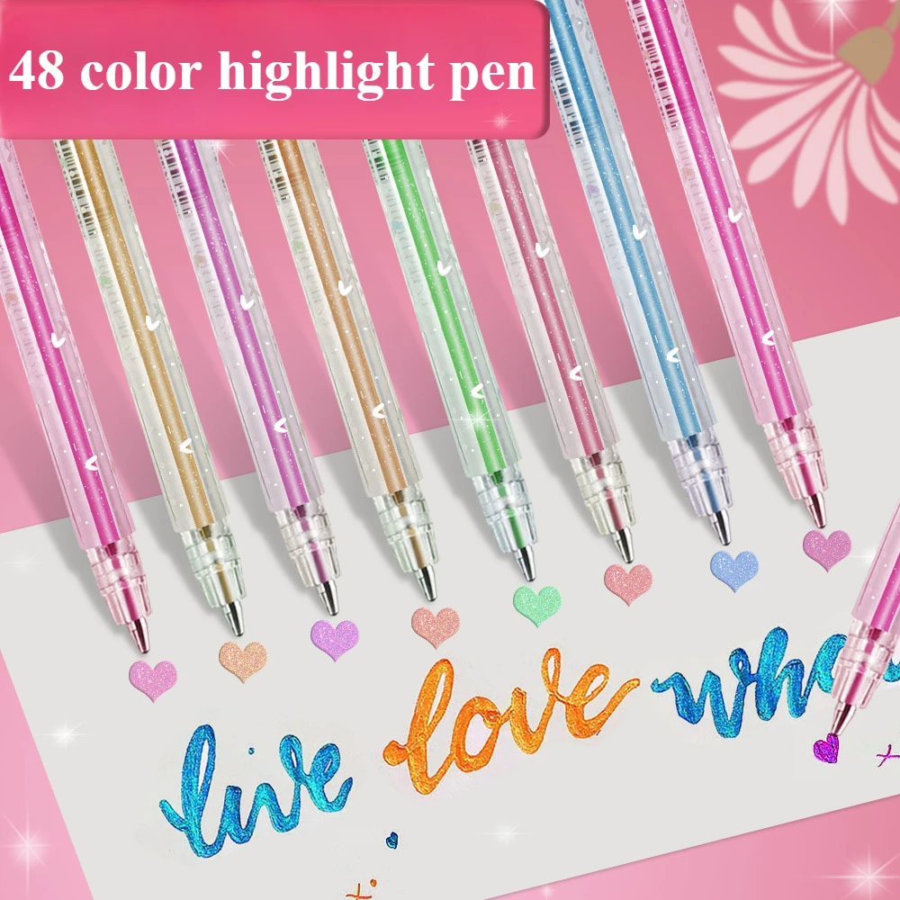 12/24/36/48/Set Colors Gel Pens Set Glitter Gel Pen For Adult Coloring Books Journals Drawing Doodling Art Markers Set