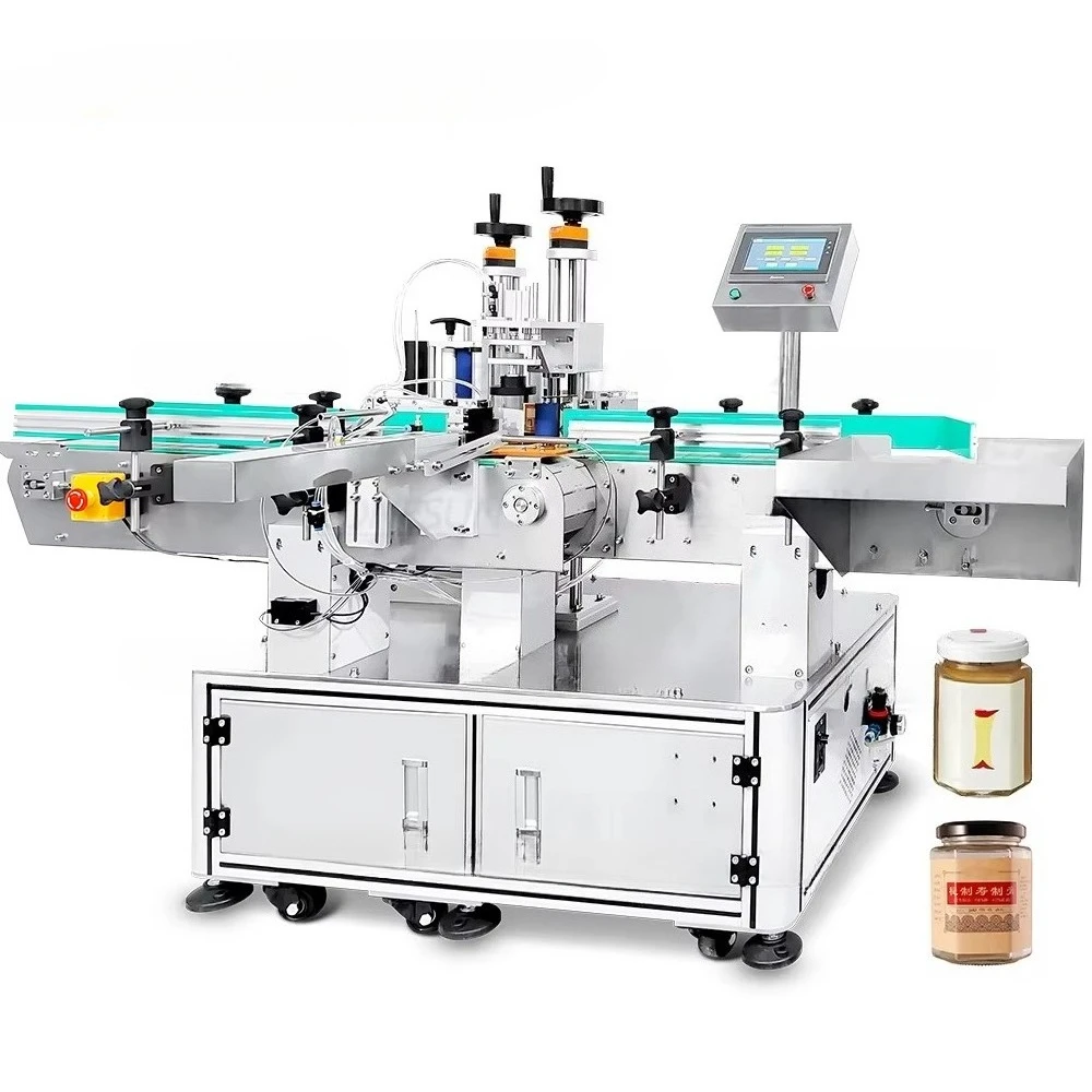 Automatic Hexagonal Bottle Self-adhesive Sticker Full Wrap-around Labeler Jam Jar Bottle Label Applicator