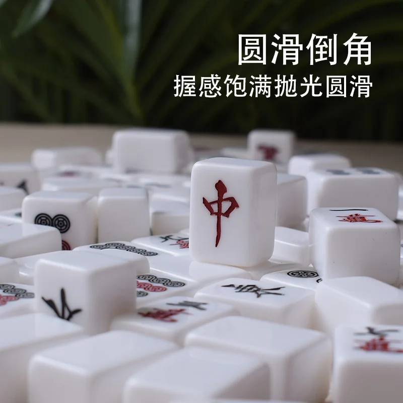 Japanese Mahjong Acrylic Travel Mahjong Tiles 144 Pcs Portable Mahjong Set with Japanese Scoring Sticks for Family Party Game