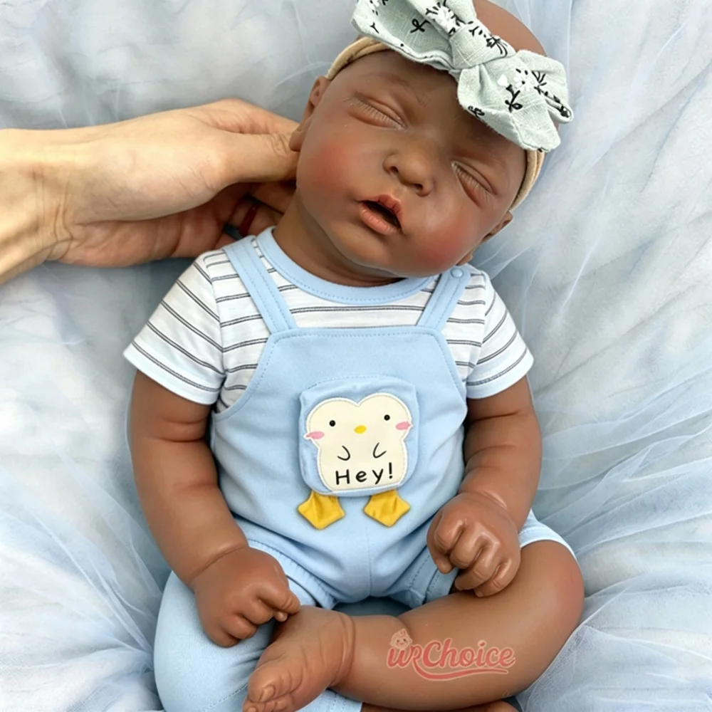 45cm Real Touch Silicone Reborn Doll Realistic Delicate Hand Painted Features Flexible Washable Doll For Role Play