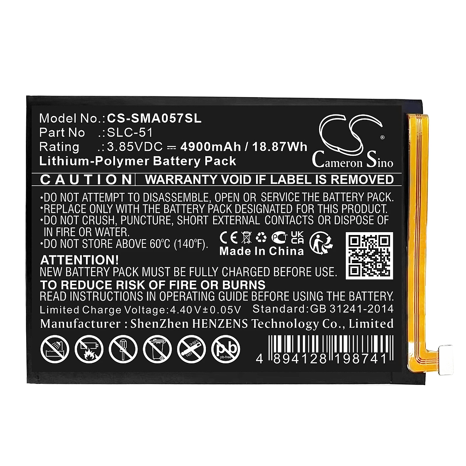 

Cameron Sino 4900mAh Battery for Samsung Galaxy A05s 2023 SM-A057M SM-A057M/DS SM-A057F/DSSM-A057F SM-A057G/DSN GH81-24363A