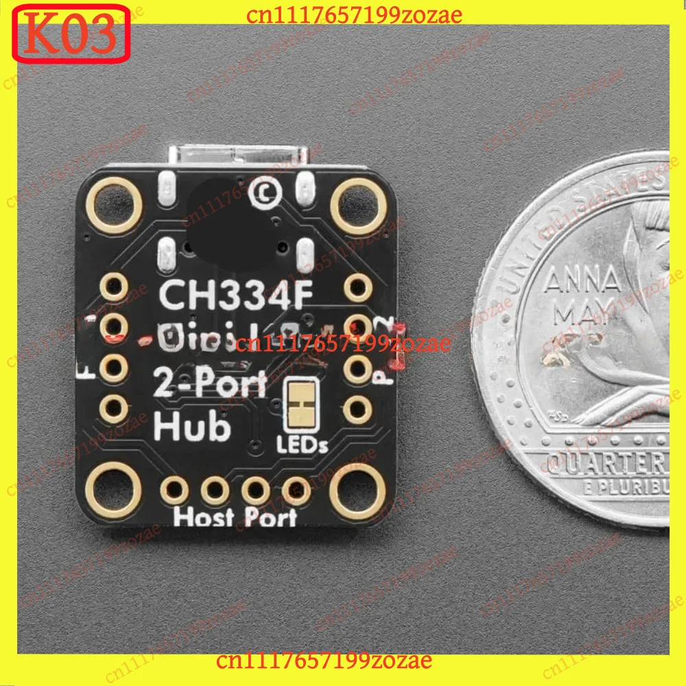 KJ02 Mini 2-Port USB Hub Breakout Board CH334F Chip Expansion Module Converter Adapter for DIY Electronics