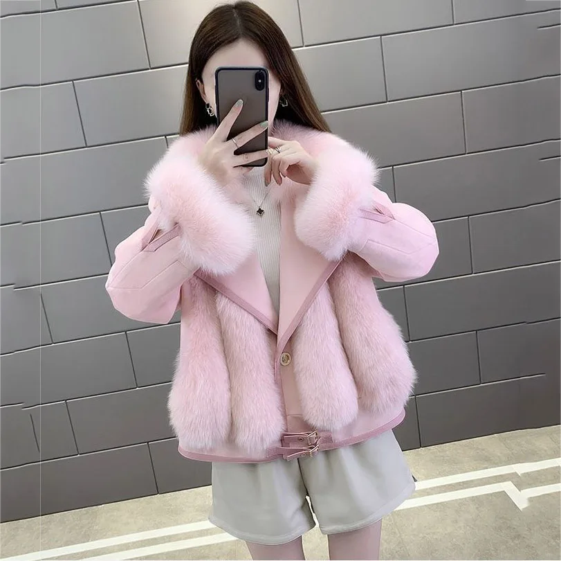 Womens Coat 2026 Autumn/Winter Suede Imitation Fox Fur Grass Coat Female Haining Fashionable Fur One-piece Coat Women's Clothing