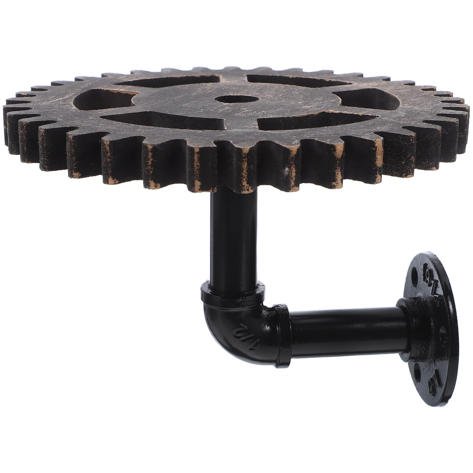 

Rustic Iron Wall Shelf Vintage Floating Shelves Gear Design Industrial Pipe Metal Storage Rack For Living Room Bedroom Kitchen