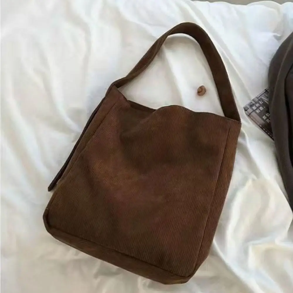 

Large Capacity Corduroy Shoulder Bag Cotton Cloth Korean Style Versatile Crossbody Bag Tote Bag Handbag Solid Color Shoulder Bag