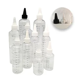 1pcs 30-500ml PET Plastic Pointed Bottles with Twist Top Cap Plastic Graduated Dropper Water Liquid Bottles for Ink Liquid Oils