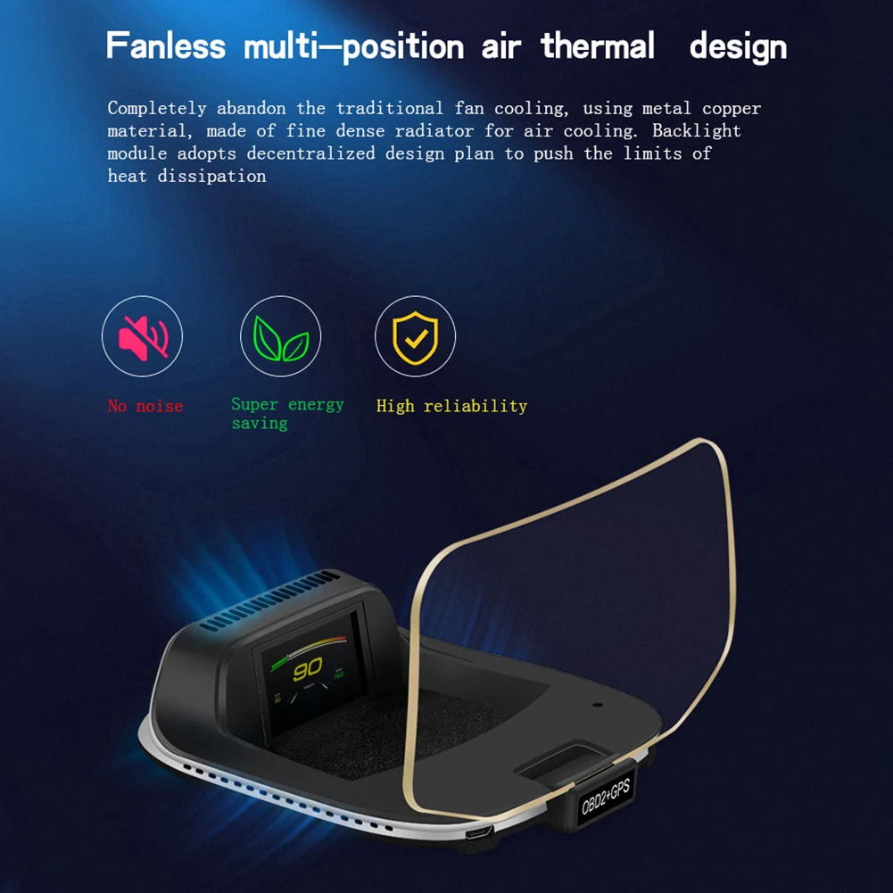Car HUD for gps Navigation for obd2 Speedometer HD Display Brake Test for Clear Fault Water Temperature Vehicle Speed for gps