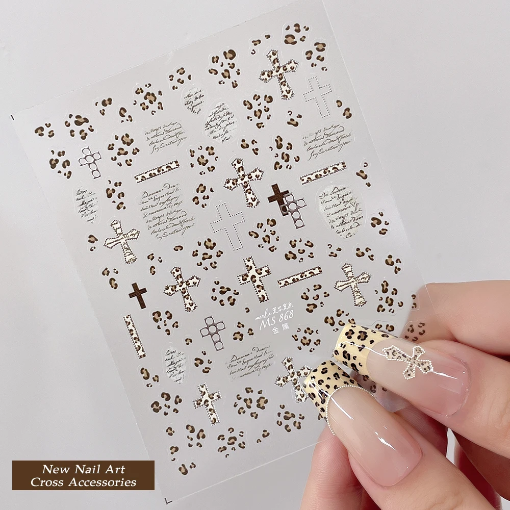 1 قطعة ثلاثية الأبعاد أنيقة ليوبارد طباعة ملصقات الأظافر عالية الجودة عبر ستار الشارات المألوف مانيكير الفن تصميم مسمار ديكور لوازم