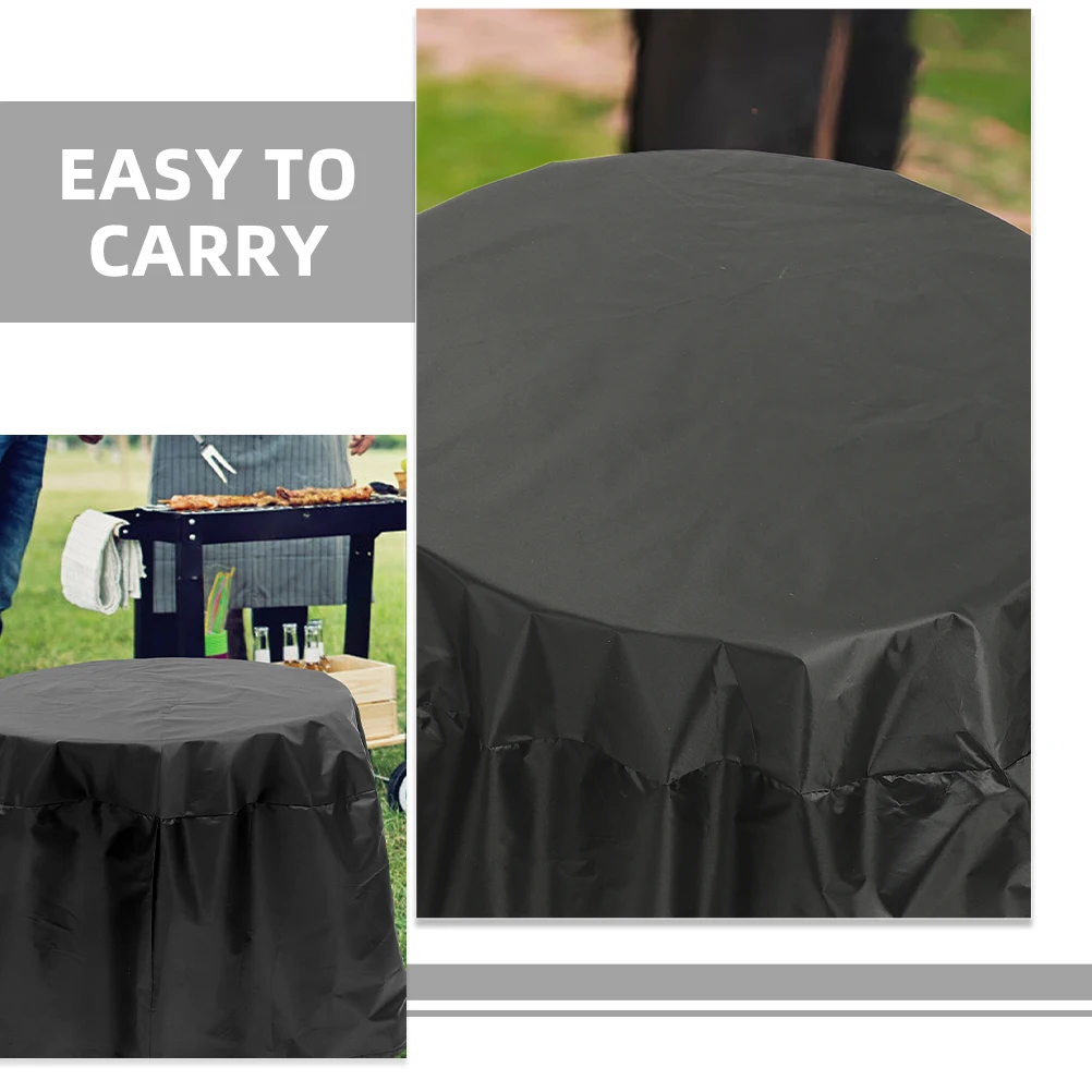 

210D Waterproof Grill Cover Outdoor Cooking Hood Smoker Protector Camping Round Stock Tank Equipment Round Tank Covers