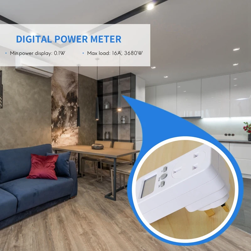 Digitale Vermogensmeter Plug-In Socket Elektrische Wattmeter Energie Monitor