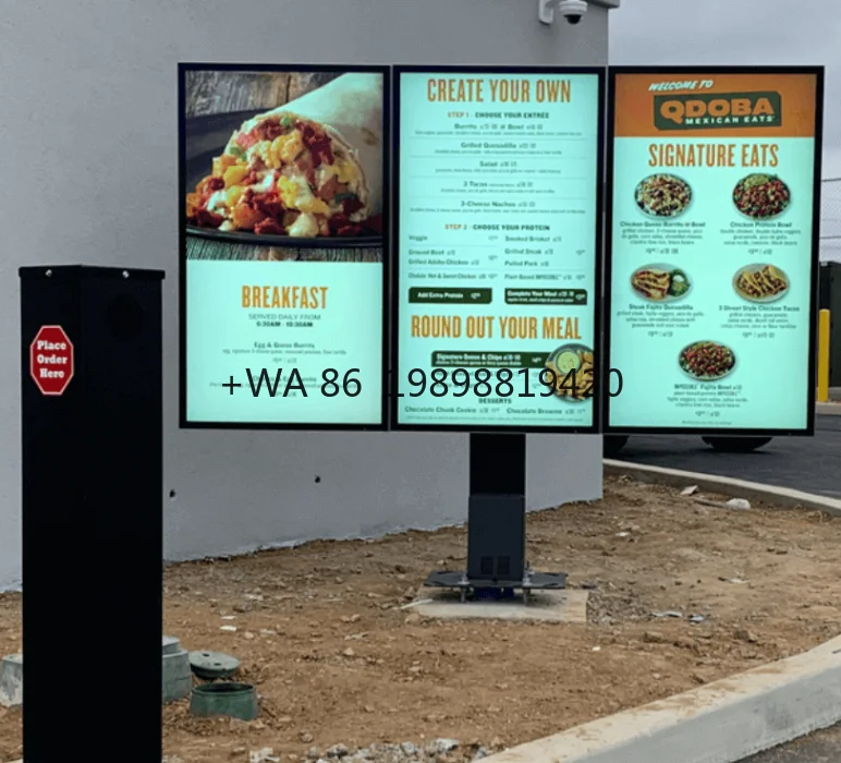 

Стоящая панель, водонепроницаемый сенсорный экран для заказа, через меню ресторана, цифровая вывеска, ЖК-дисплей, наружная реклама