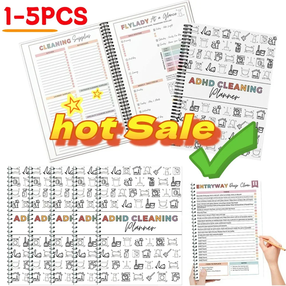 Household Cleaning Schedule Wear Resist Editable Family Chore Chart Multifunction Yearly Cleaning Planner for Home Decor