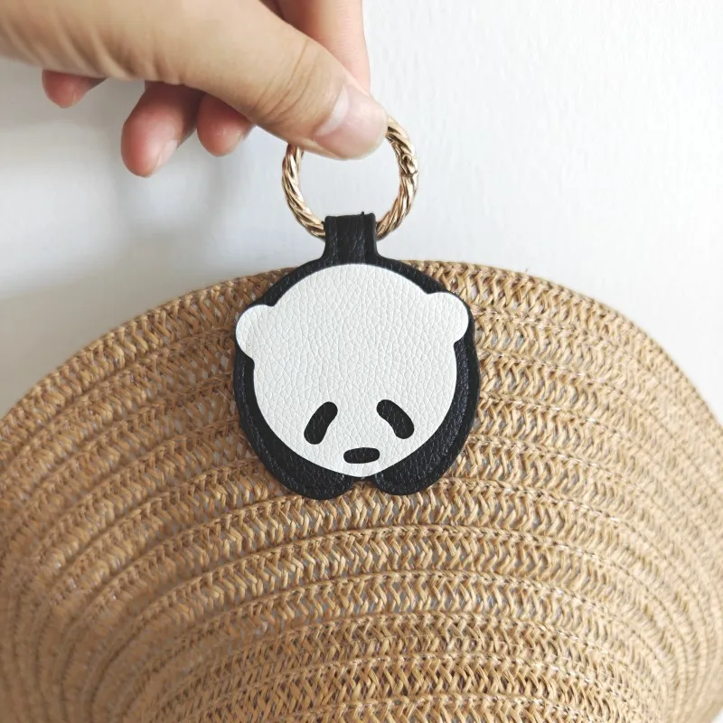 Magnetic Hat Clip for Travel On Bag Backpack Cute Panda PU Leather Hat Holder Hands-free Magnet Hat Keeper Clip for Handbag