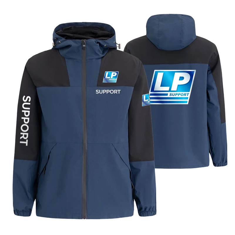 LP SUPPORT logo hree-Defense Technology Outdoor Storm Coat Men's 2026 New Fall New Style Wind Jacket Sports Jacket Racing Suit
