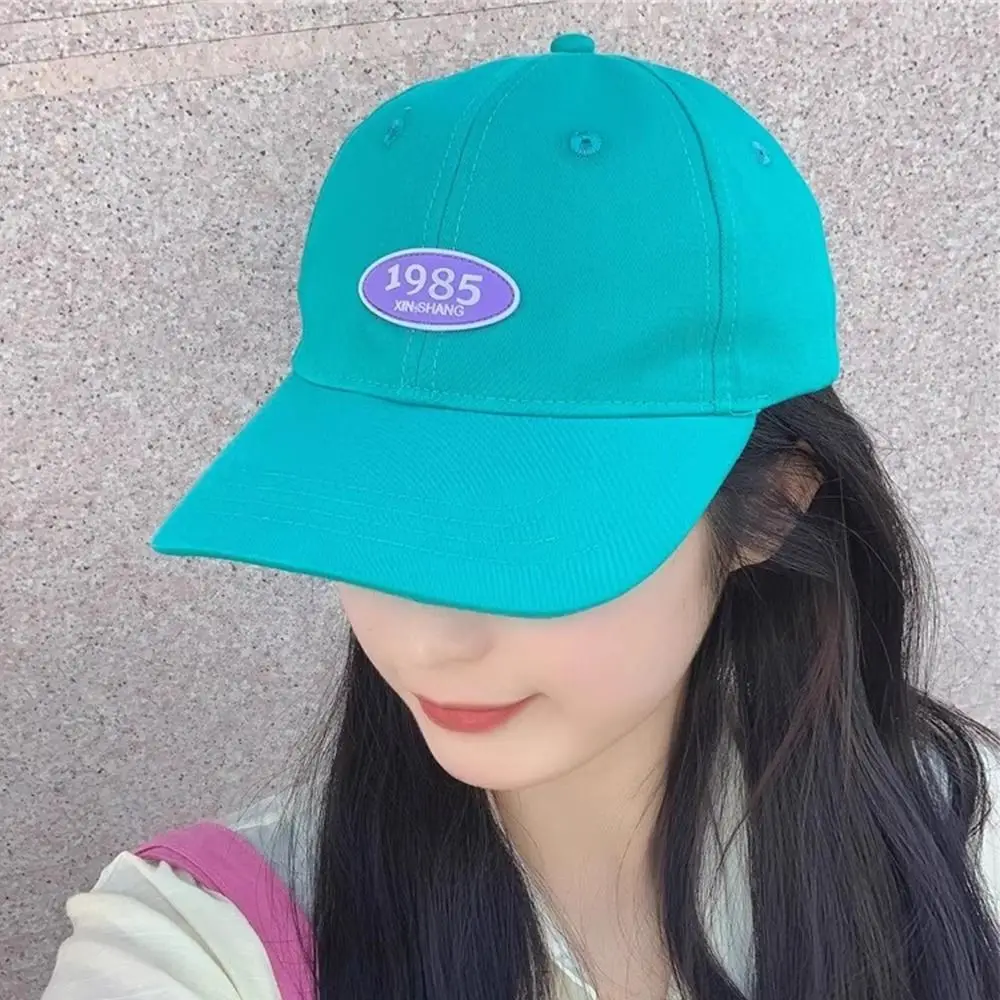 Casual 1985 Digital Labeling Sunscreen Hat Adjustable Sunshade Duckbill Cap Versatile Colorful Baseball Cap Spring Autumn Summer