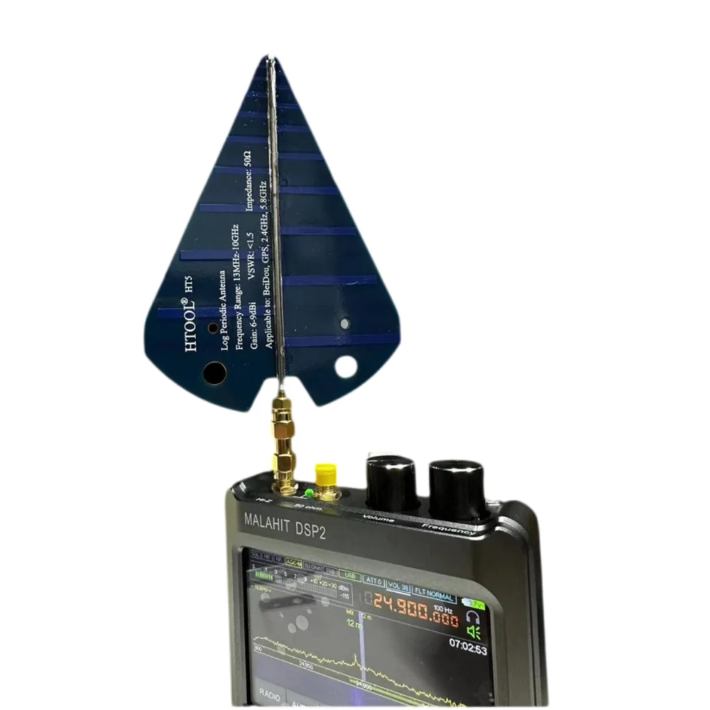 HT5 Black Mini Log Periodic Antenna 1300MHz-10GHz,6-9dB Gain,VSWR＜1.5,Direction Finding Antenna for Receive and Transmit Signals