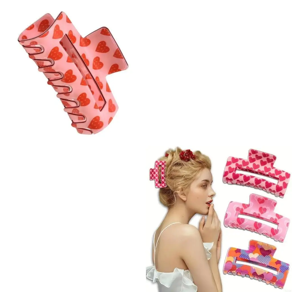 

Valentine's Day Hair Claw Large Claw Heart Unique Barrettes Ornaments Y166
