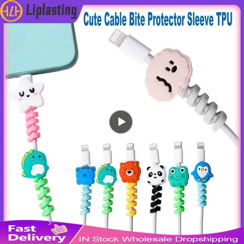 Cable Sleeve With Cable Bite Protector Cute Love Heart Flower TPU Soft Protective Data For Apple IPhone USB Charger Cable Cord