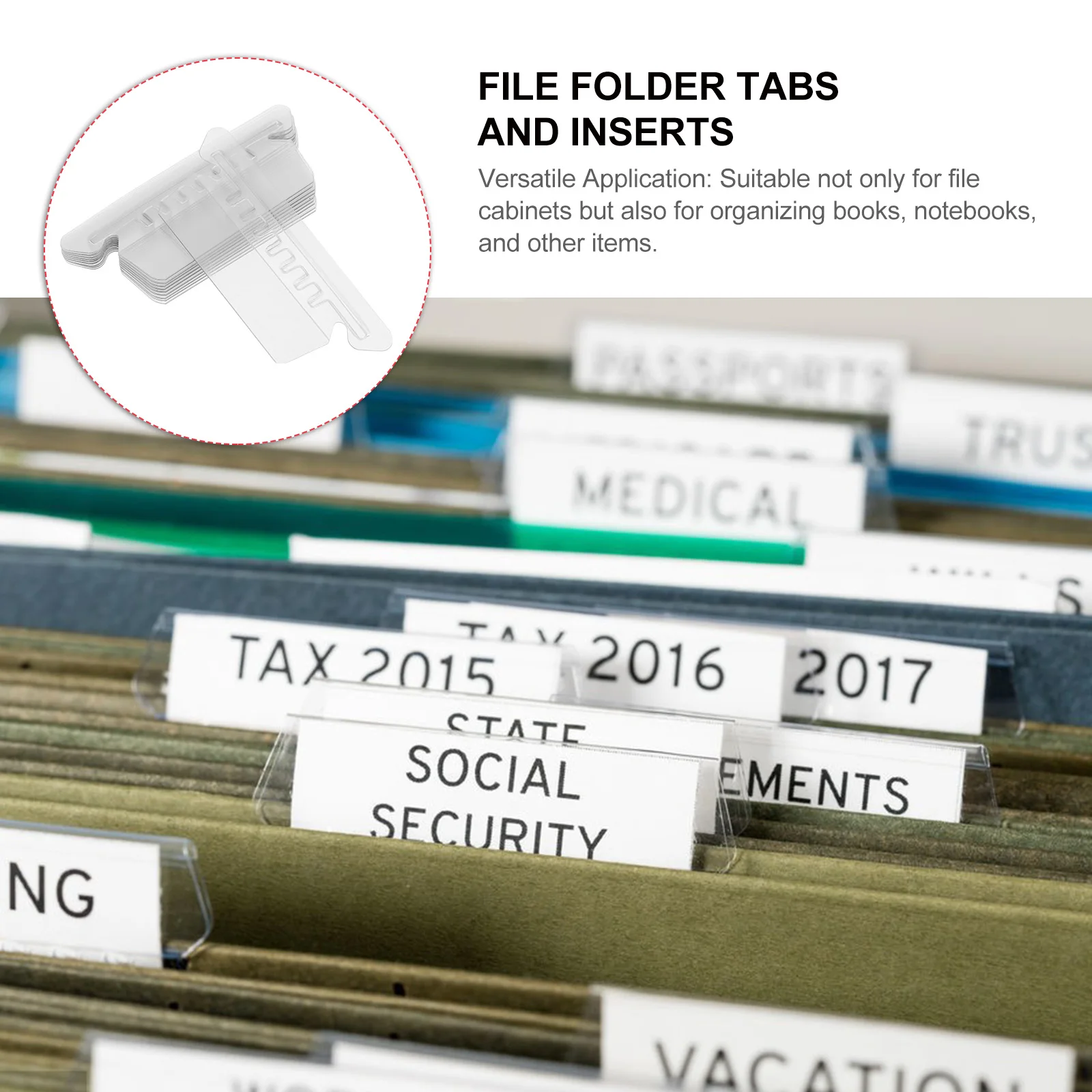 

1 Set Pvc Label Clips Colorful Transparent Hanging File Inserts Reusable File Folder Tabs For Office Supplies Document Organizer