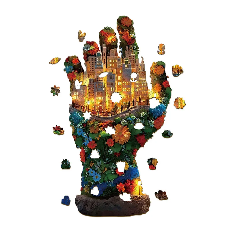 

91/178 шт. пазл с ладонью, деревянная головоломка с ладонью неправильной формы, игра для снятия стресса, подарки на день рождения, Рождество, забавные развивающие игрушки