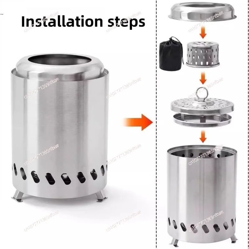 Outdoor wood stove split tea camping barbecue courtyard party barbecue