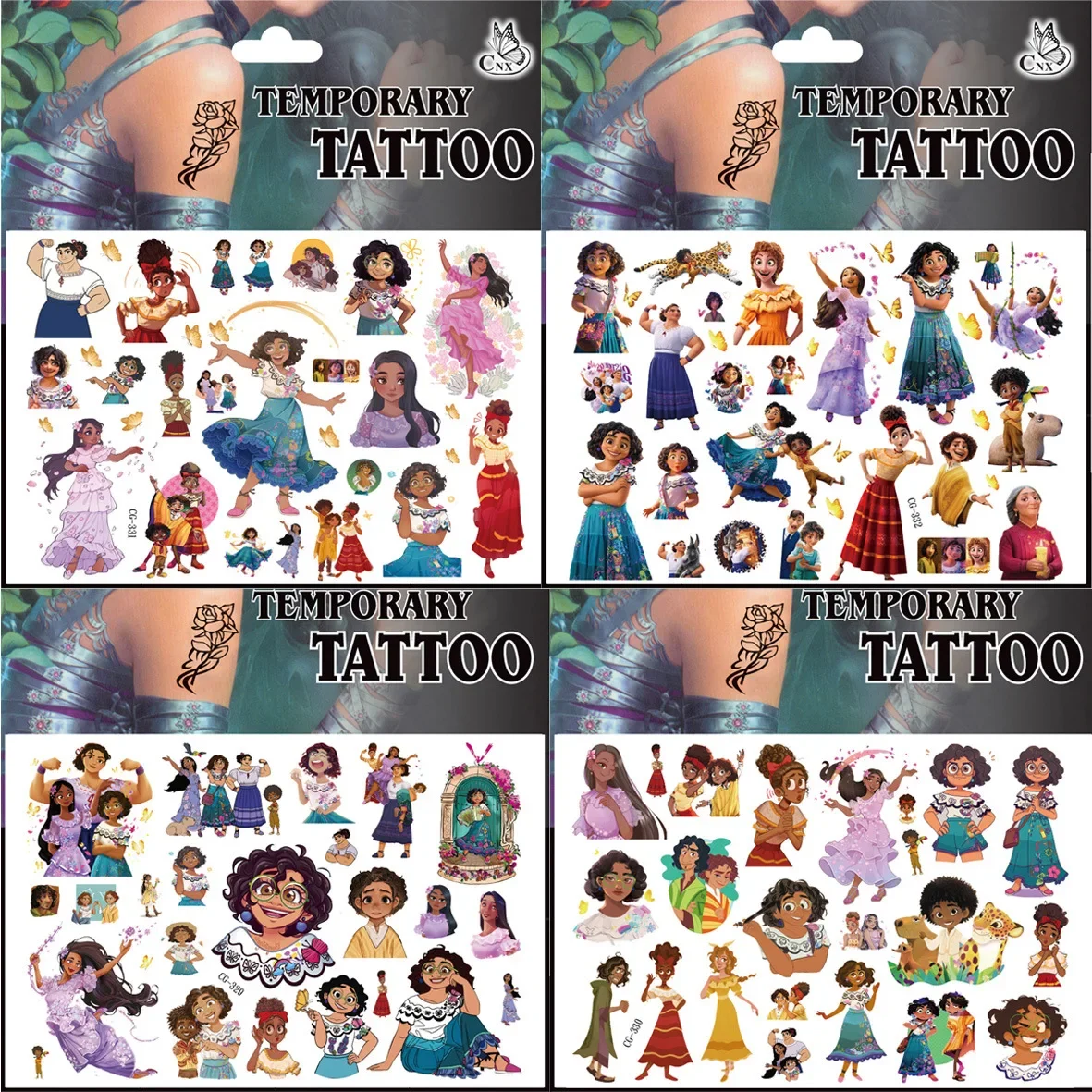 New Disney Cartoon Anime Encanto Tattoo Stickers Children\'s Temporary Tattoos Body Art Cosplay Party Toys for Kids Gifts