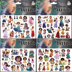 New Disney Cartoon Anime Encanto Tattoo Stickers Children's Temporary Tattoos Body Art Cosplay Party Toys for Kids Gifts