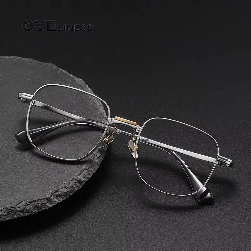 2027 Ultra-light Business Men's Glasses Frame Men Women Square Pure Titanium Big Face Full Frame Eyeglasses Frames Eyewear