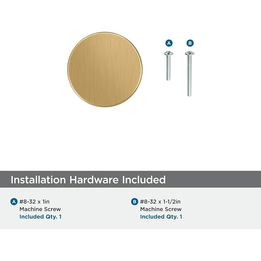 Manopola per armadio in zinco stile transitorio Diametro 1-1/8 pollici Rotondo Bronzo champagne Hardware durevole incluso Installazione semplice