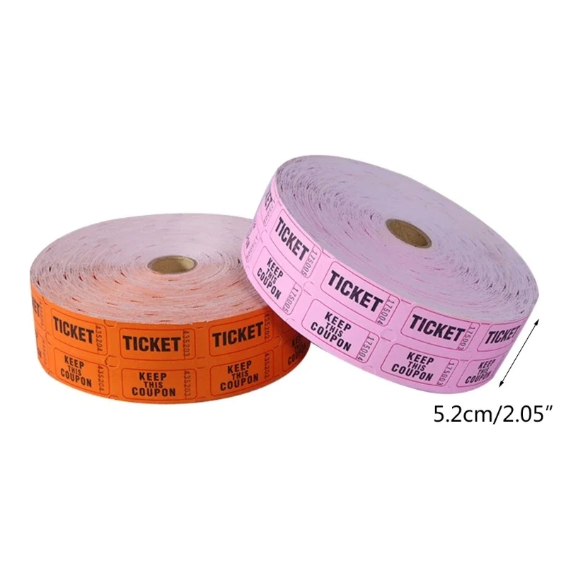 1 Roll 1000 Count Numbered Raffle Tickets Single Ticket Roll for Party Event