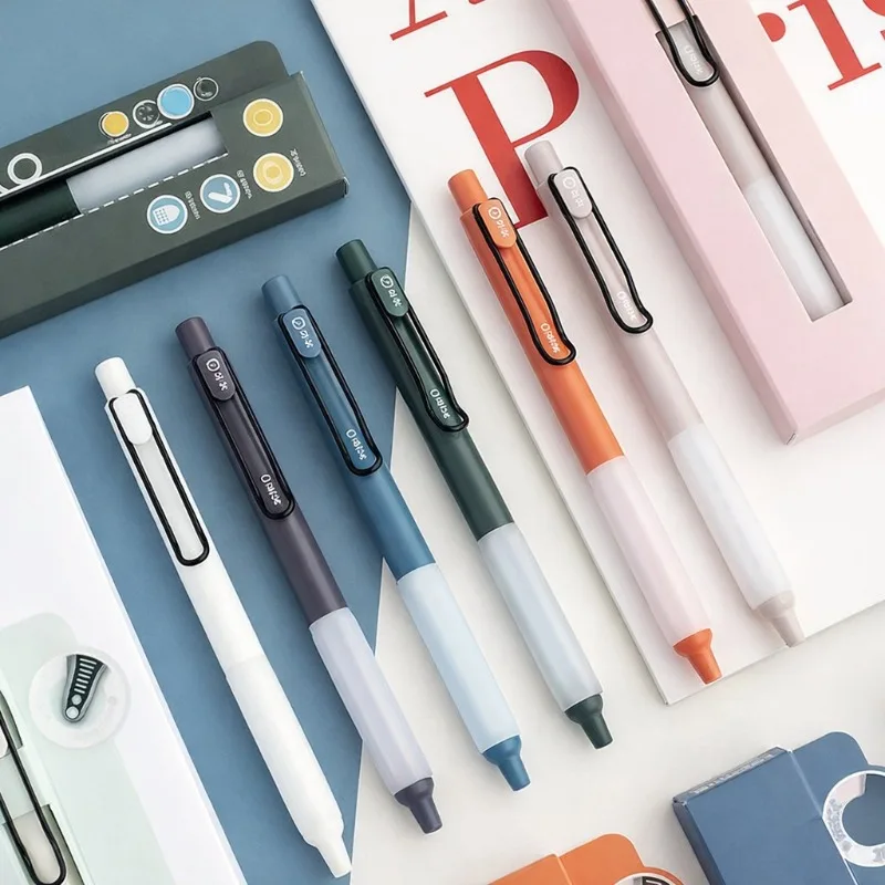 Click Retractable Gel Pen GP9133 TANCO ST Double Bead Quick Dry Black 0.5mm Exam Practice Writing Tool Card Pack Pastel Gel Pens