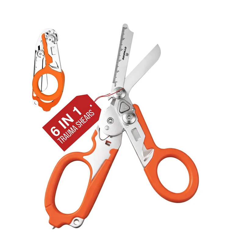 Kitchen Shears 6in1 Multifunctional Trauma Shears Foldable Stainless Steel Emergency Response Scissors Survival Medical Shears