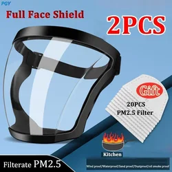 Full Face Shield Transparent Safety Mask with Filthers Oil-splash Proof Eye Facial Anti-fog Head Cover Work Protection Glasses