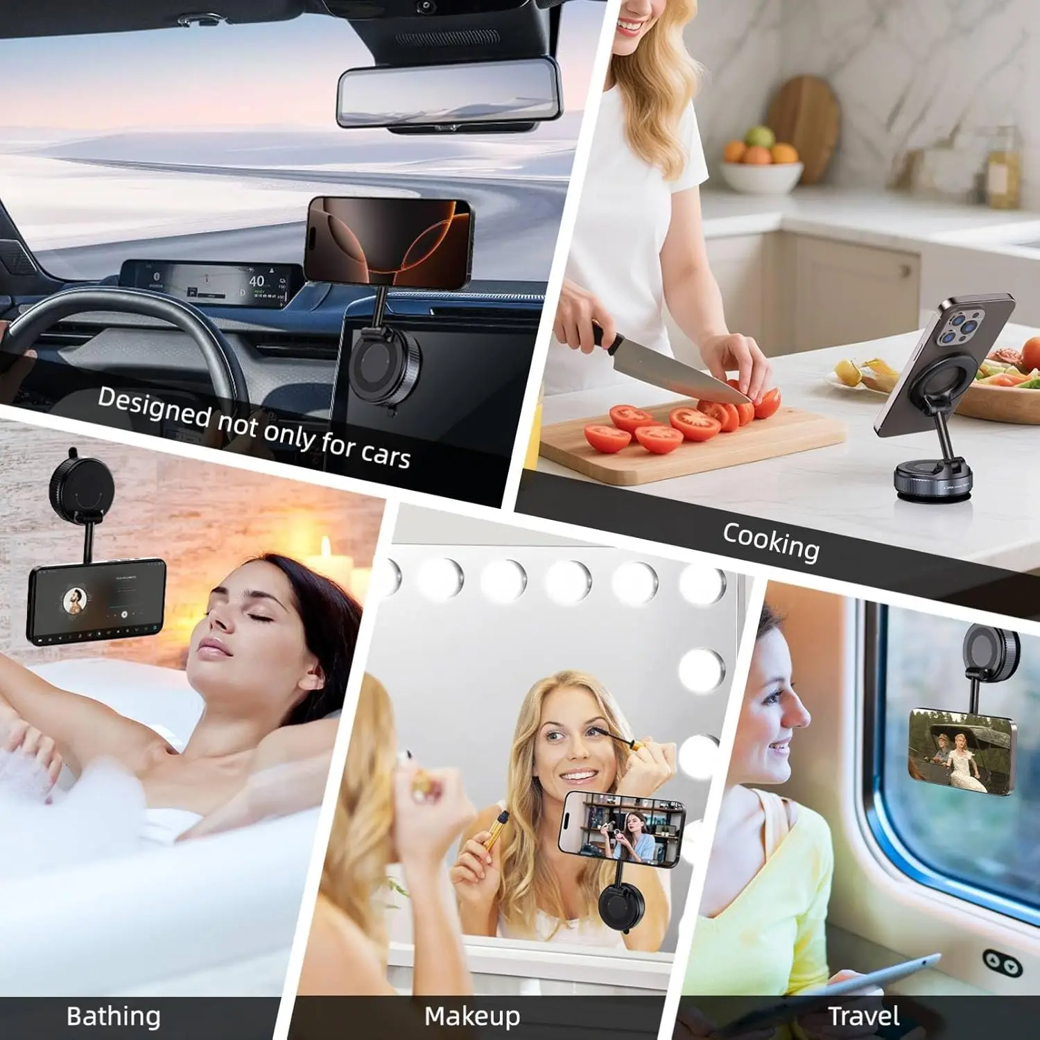 Magnetic Car Mobile Phone Holder Foldable 360° Rotation N52 Strong Suction For iphone 17 Pro Max 16 15 14 Vlog Live Streaming