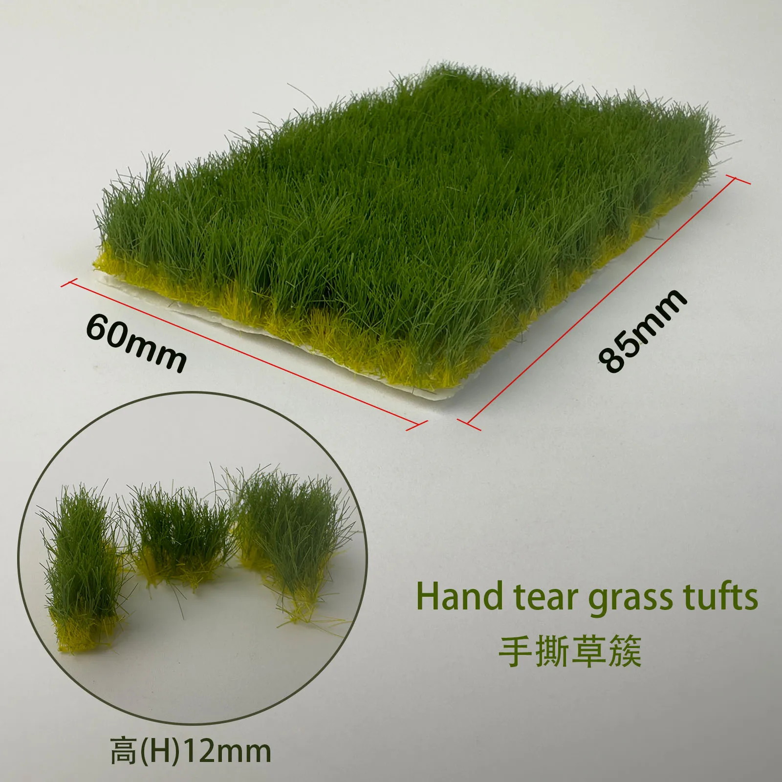 8-10Mm/12Mm Diy Modeling Static Grass Tuft Handtorn Cluster for Ho Oo N Scale Railway Layout/wargaming/diorama Kits/garden Decor