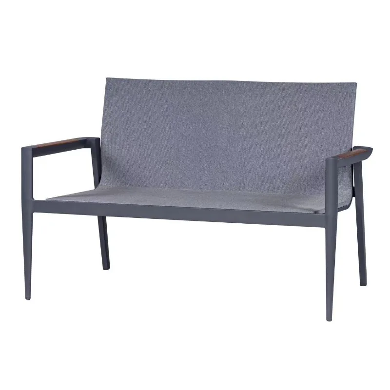 Outdoor custom simple teak backyard courtyard, waterproof aluminum alloy Teslin sofa