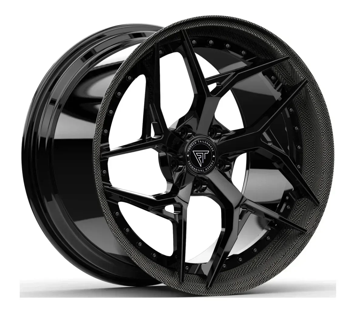 

High quality Carbon fiber black forged rims car wheels aluminum alloy for Tesla deep concave 15-28 inch wheel