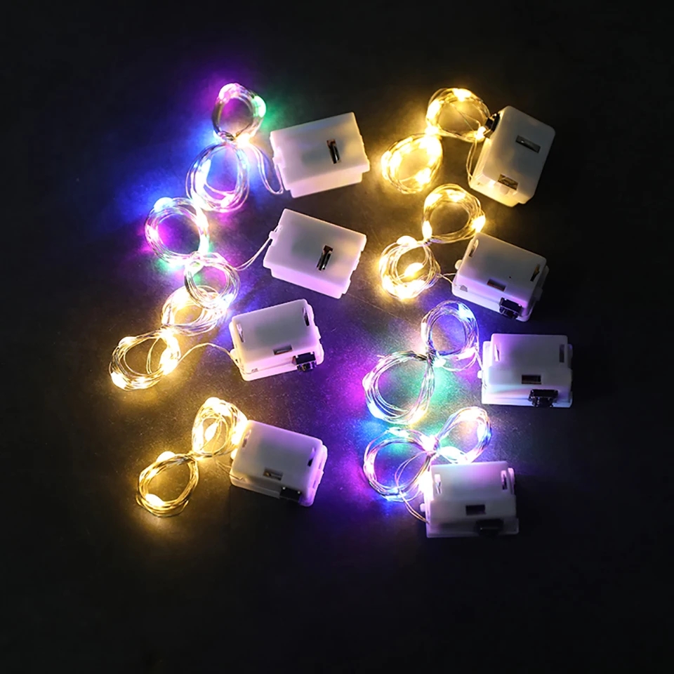 Con batteria Luci a stringa LED Rame Filo d'argento Ghirlanda Lucine per Natale Festa di nozze Regalo Decorazione torta di fiori