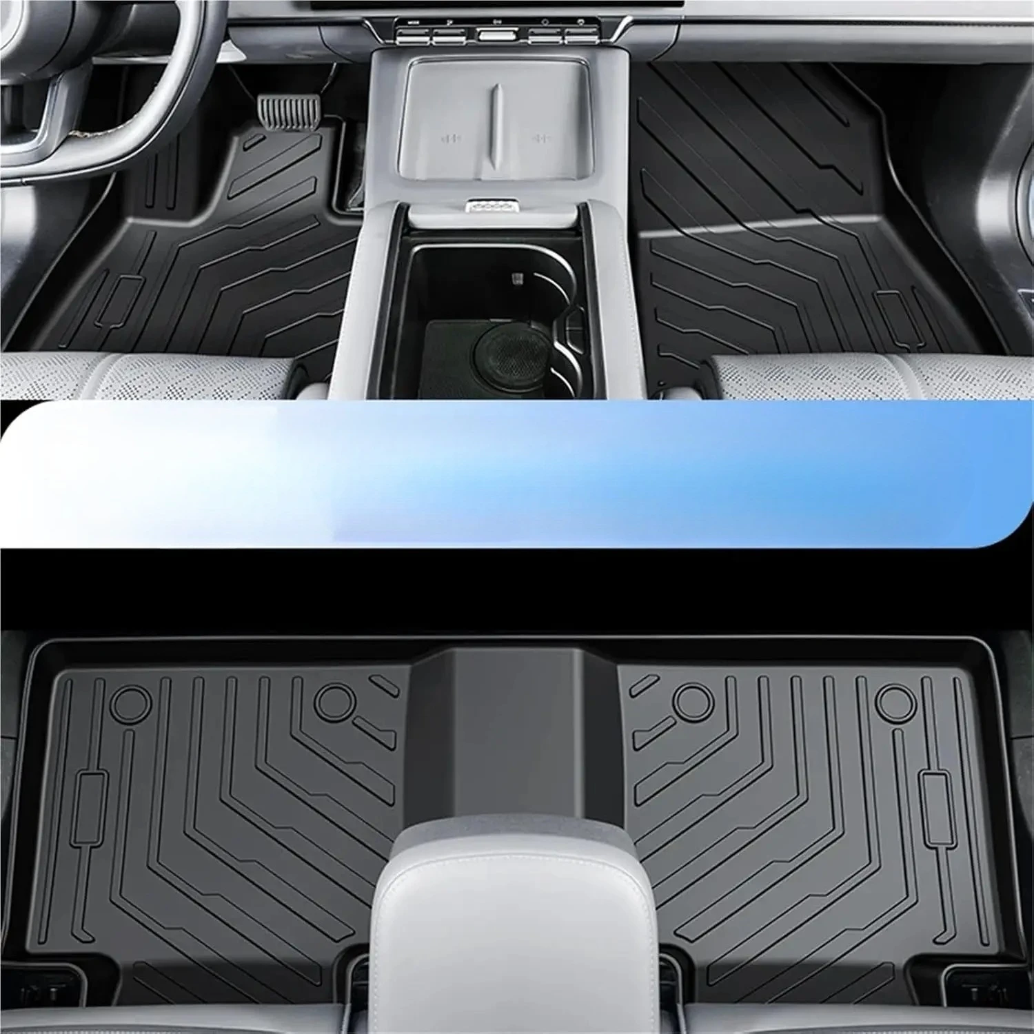 TPE Floor Mats for Zeekr 7X 2024 2025, All-Weather Waterproof Automotive Mat Interior Full Set Accessories Left Hand Drive