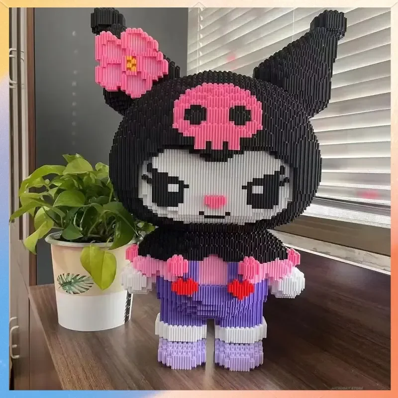 In Voorraad Super Sized Hello Kitty Bouwstenen Melodie Kuromi Melodie Puzzel Meisje Gift Desktop Decoratie Home Decor Speelgoed