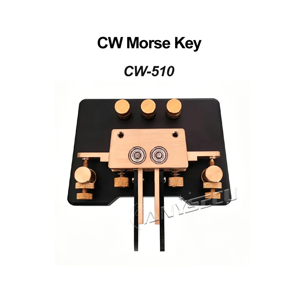 

CW-510 Brass CW Morse Code Automatic Key for Amateur Radio Station Heavy Duty Adjustable Telegraph Key