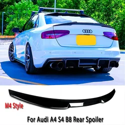 For Audi A4 S4 B8 B8.5 Sedan 2009-2016 M4 Style Rear Spoiler Wing Car Rear Trunk Boot Lip Spoiler Cap Lip Boot Cover Car Styling