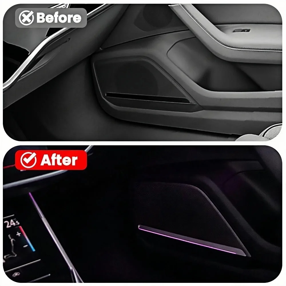 RGB color streamer Plug and play For AUDI A6 A7 C8 2019 - 2023 Car Door Horn Trim Panel BO Type Decorative Lamp Interior