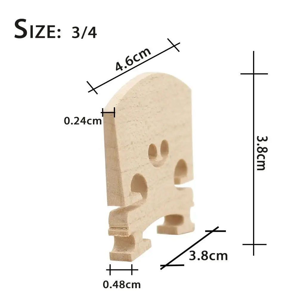 สะพานไวโอลินไม้เมเปิ้ลเปลี่ยนสะพานไวโอลินที่มั่นคงสายสะพานไวโอลินเครื่องมือชิ้นส่วน4/4-3/4-1/2-1/4-1/8ขนาดทำด้วยมือ