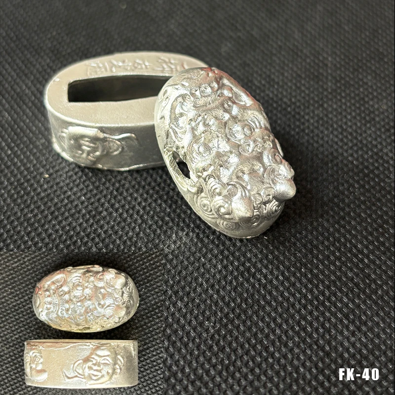 Hochwertige Legierung Katana-Griffkappe Fuchi Kashira Griffkragen für Japanische Schwerter Samurai-Katanas Wakizashi-Schwerter Zubehör – Detail 22