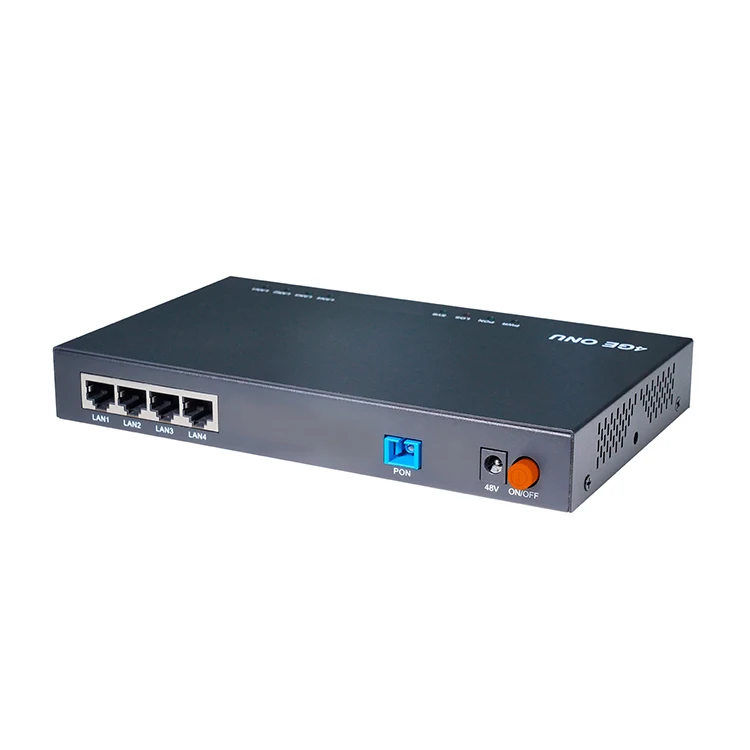 ZISA OP154P 4-Port PoE FTTX Solution with 4 Gigabit 4GE XPON ONUs Industrial POE ONU with External Power Supply