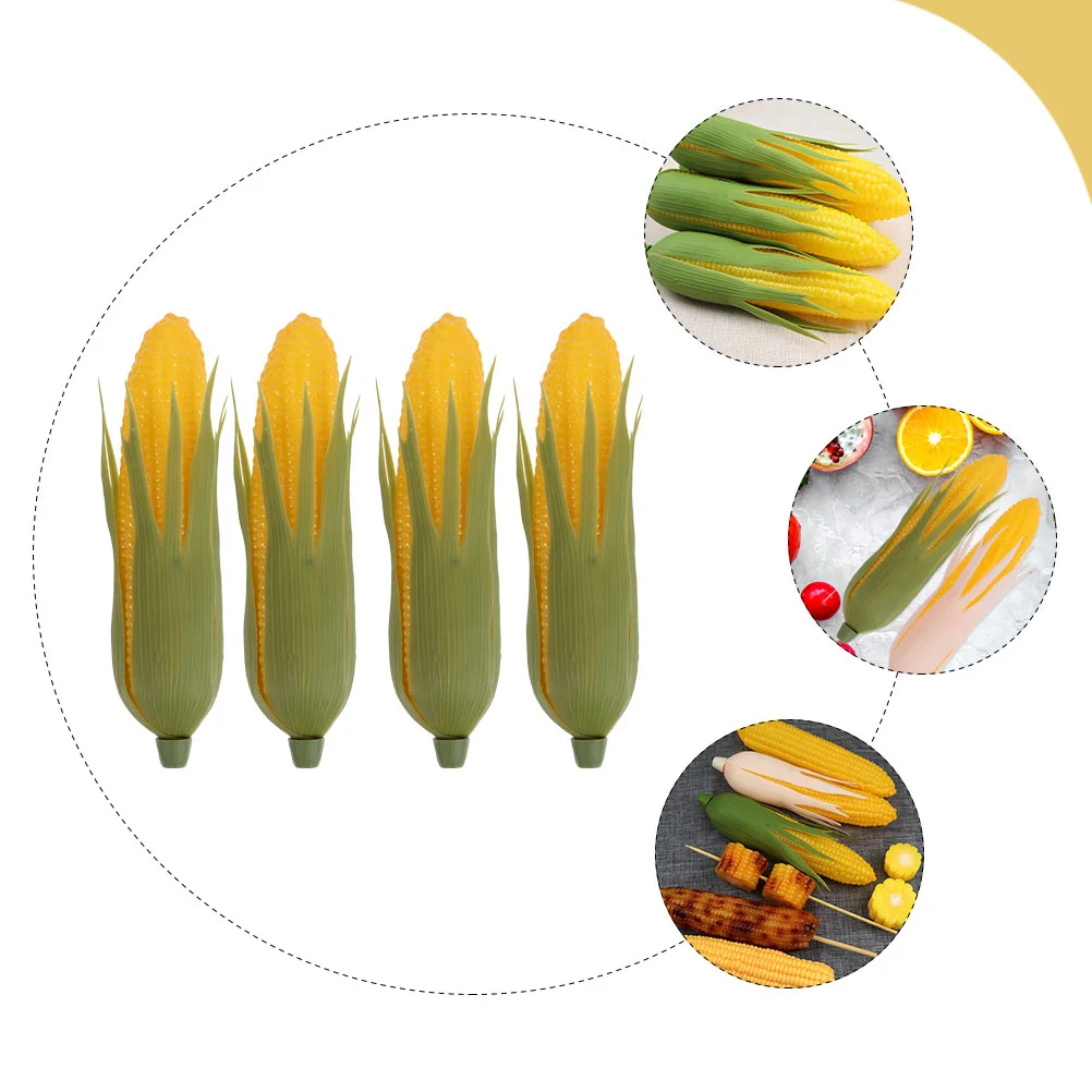 4 Pcs Decorations Simulation Corn Child Plants Display Props Plastic Simulated Kernels Artificial